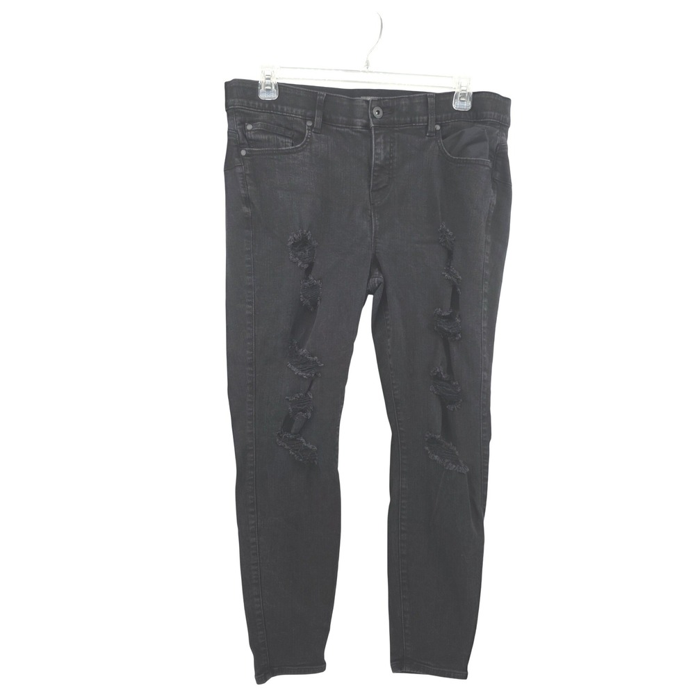 Torrid Bombshell Skinny Jeans Womens 20R Black Distressed Premium Stretch